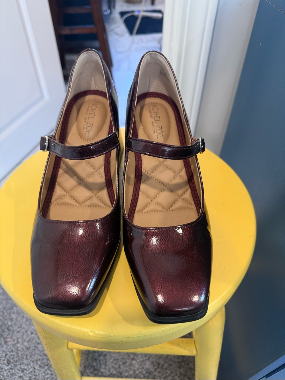 Rachel Zoe Patent Mary Jane Pumps in Burgundy